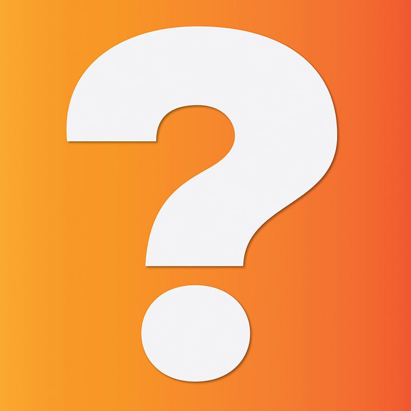 Did you know image of white question mark on orange background