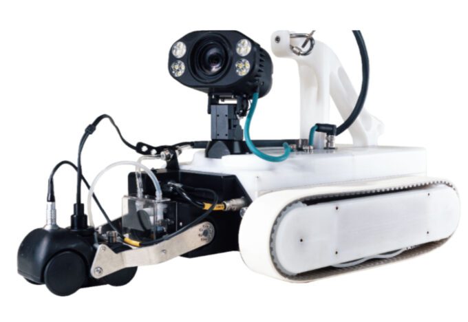 Image of white and back visual inspection robot